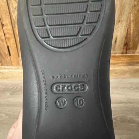 Crocs Gianna New Ballerina Black Shoes with Chain Link Element - Picture 7 of 7